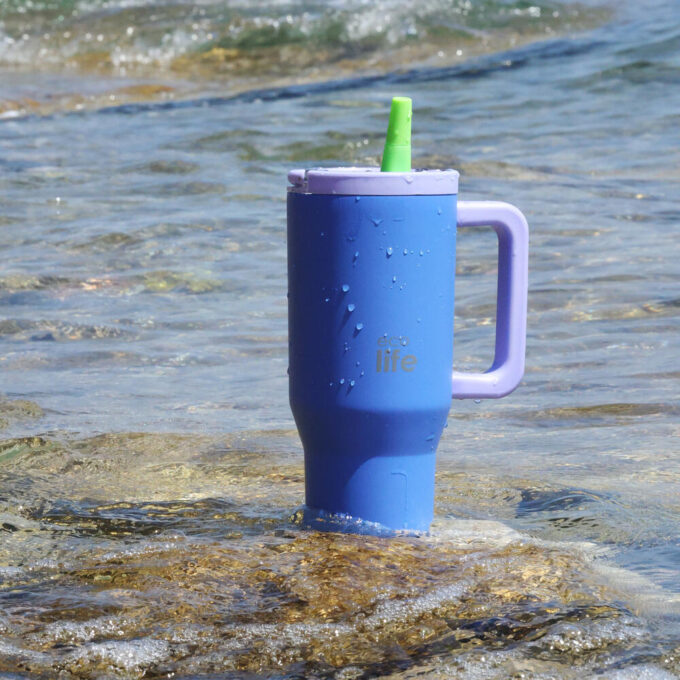 Tumbler Blue Purple 900ml (2Handles Lid) - Image 4