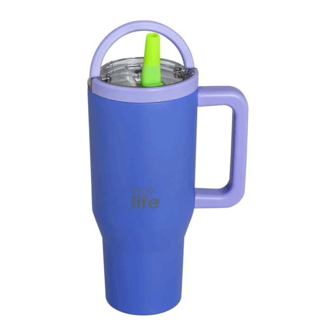 Tumbler Blue Purple 900ml (2Handles Lid)