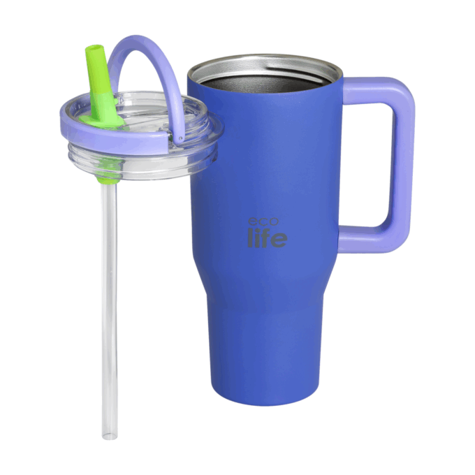 Tumbler Blue Purple 900ml (2Handles Lid) - Image 3