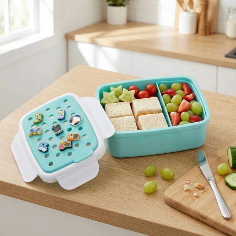Melii – Bento Φαγητοδοχείο με Charms Μπλε - Image 3